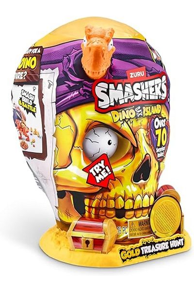 Zuru Smashers Dino Island Gold Treasure Hunt – 70+ Surprises, Rare Dino Toy, Dig & Discover Fun