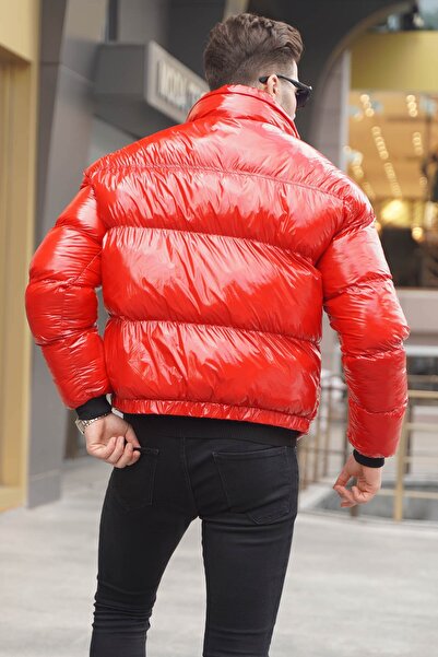 Madmext Red Shiny Basic Puffer Jacket 5993