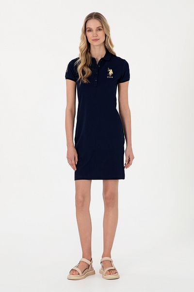 U.S. Polo Assn. Women's Navy Blue Polo Neck Knitted Dress 50297457 -Vr033