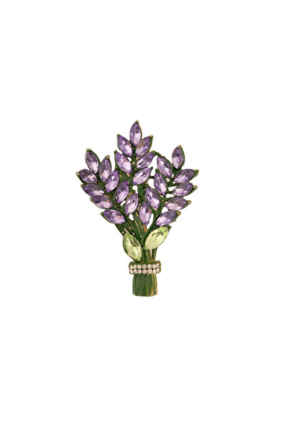 Aker 8025082 MOR ÇİÇEK BROŞ