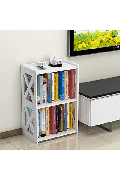 Generic White Pvc 3-tier Side Table And Small Bookshelf – Bedside Nightstand For Bedroom, Living Room