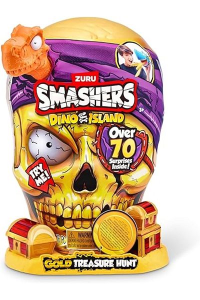 Zuru Smashers Dino Island Gold Treasure Hunt – 70+ Surprises, Rare Dino Toy, Dig & Discover Fun