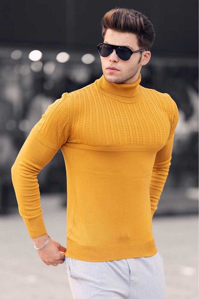 Madmext Senfgelber Rollkragenpullover 4677