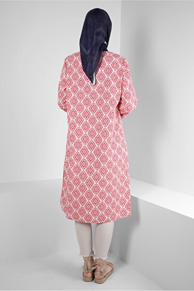 Alvina PATTERNED BROOCH DETAIL BUTTONED TUNIC 43677