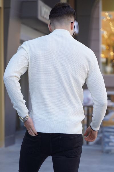 Madmext Bone Half Turtleneck Sweater 5969