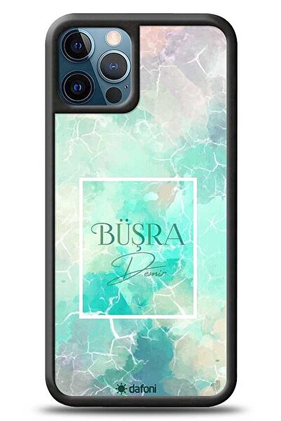 Dafoni Glossy iPhone 12 Pro Max 6.7 inç Kişiye Özel Simli Renkli Mermer Kılıf