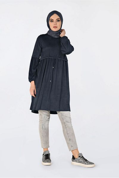 Alvina Τουνίκ Nubuck με πτυχωτό μέση 4791