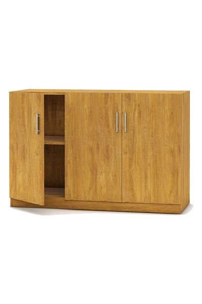 Mahmayi Modern 3 Door Credenza, Versatile Storage Solution with 2 Shelves