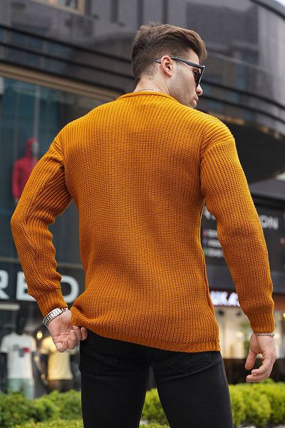 Madmext Ανδρικό πουλόβερ Mustard Basic Knitwear 5990