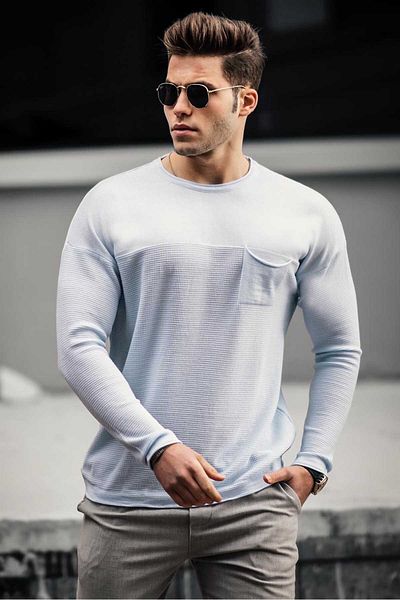 Madmext Blue Men's Sweater 4912