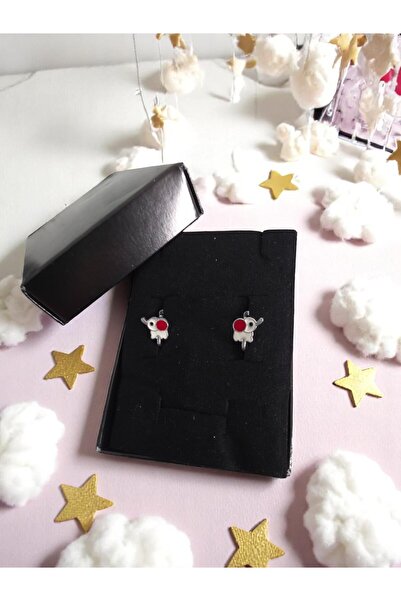 Genel Markalar 925 Ayar Gümüş Çocuk Küpesi Sevimli Fil Figürlü & Klipsli Hediyelik Takı