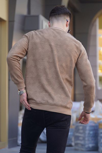 Madmext Biscuit Patterned Crew Neck Knitwear Sweater 5962