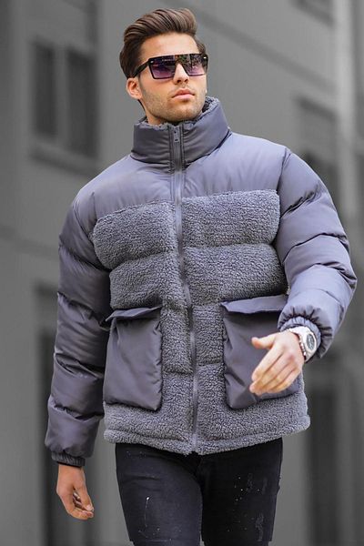 Madmext Pánský kabát se stojáčkem Smoked Stand Collar 6860