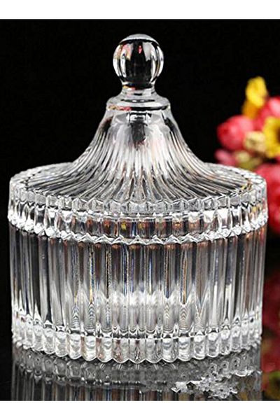 Generic Glass Sugar Bowl With Lid Clear 11x10.5x9cm
