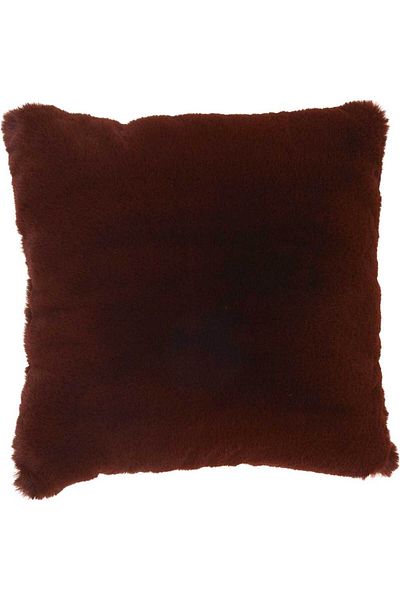 Homelux Fur Look Decorative Pillow, 45X45 Cm, Red
