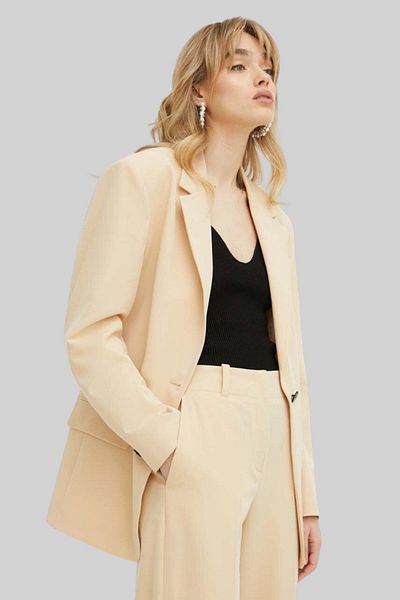 HUGO Women's Agura Oversize Blazer Jacket Beige