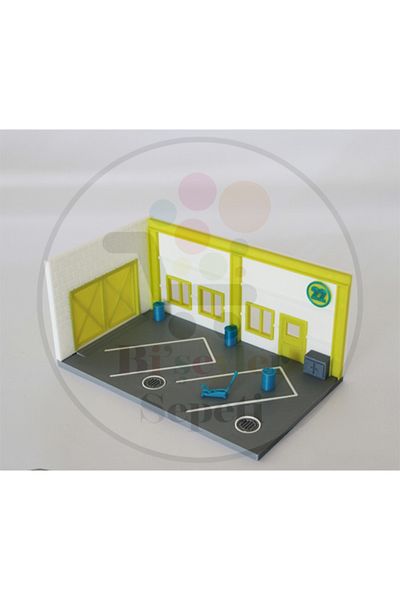 Bi'şeyler Sepeti 1:64 Mini Garage Garage Diorama Diecast Model (Car Excluding.)