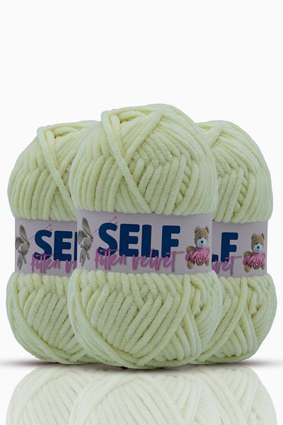 Self 3 Συσκευασία Κρέμα Βελούδινο Σχοινί, Amigurumi, Παιχνίδι, Κουβέρτα Πλεκτό Χέρι, Kitten Velvet