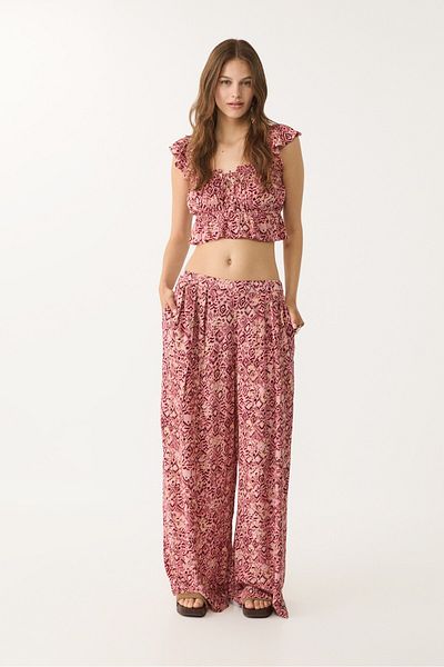 Stradivarius Flowing printed palazzo trousers