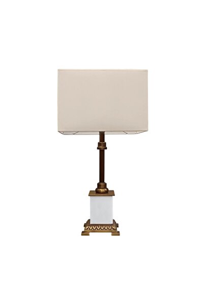 Bahar Aydınlatma Noema Mermer Detaylı Eskitme Gold Abajur