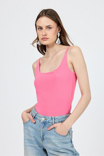 Rays Pink Thin Strap Snap Bodysuit 13255