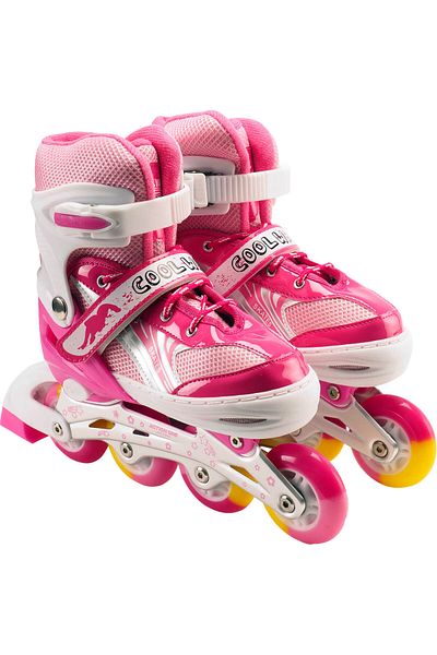 ACTION ONE Set de role Pinky, cu casca, protectii si geanta transport, reglabile, S (31-34), roz