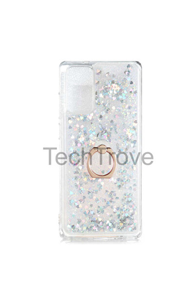 TechTrove Samsung Galaxy Note 20 Kılıf Simli Sıvılı Tasarım Kamera Koruma Çık...