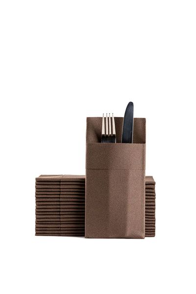 elaia Airlaid Pocketed Fabric Feeling 1/8 Waiter Folded Napkin 20 Pieces