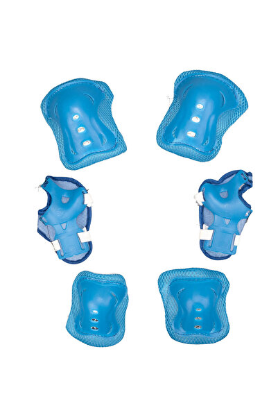 ACTION ONE Blue Dinosaur roller set, with helmet, protectors and transport bag, light-up wheels, size S (26-32), blue