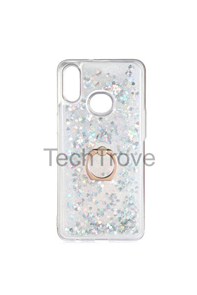 TechTrove Samsung Galaxy A10S Kılıf Simli Sıvılı Tasarım Kamera Koruma Çıkınt...