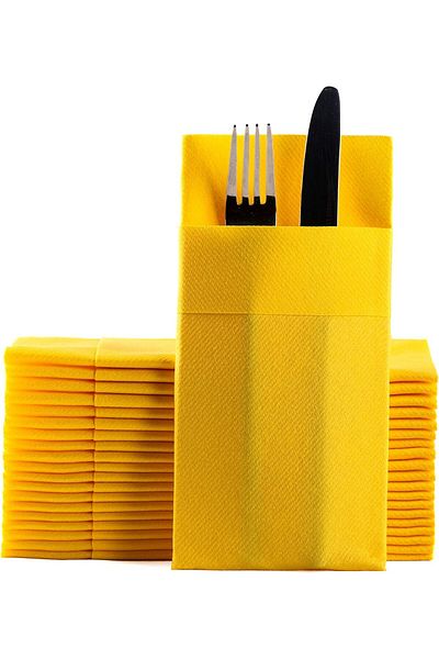 elaia Airlaid Pocketed Fabric Feeling 1/8 Waiter Folded Napkin 20 Pieces