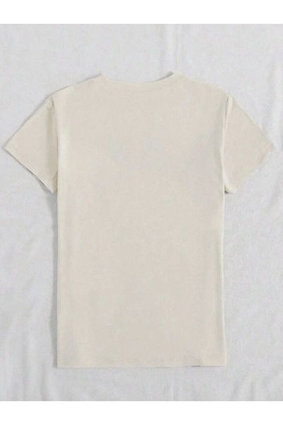 trendgar Tricou oversize bej cu imprimeu leopard