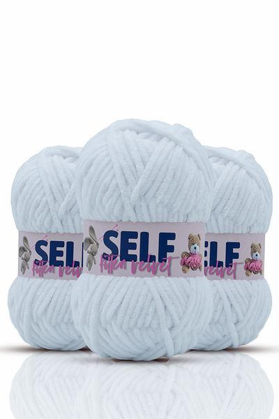 Self 3 Συσκευασία Λευκό Βελούδινο Σχοινί, Amigurumi, Παιχνίδι, Πλεκτό Κουβέρτα, Kitten Velvet