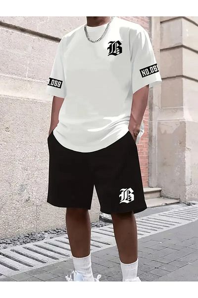 LAND MODA Summer Sports Set for Men - Short Sleeve Shirt and Shorts