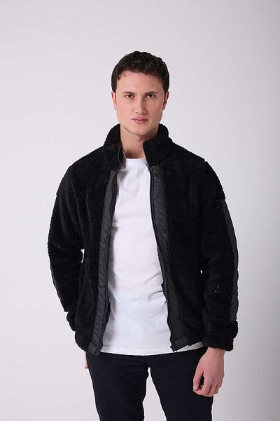 firststops Men's Black Plush Windproof Welsoft Couple Coat