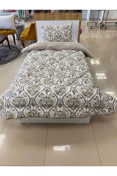 Sudemhome Single Double Sided Luxury Welsoft Elite Quilt Soft Fleece Quilt and Pillow Case Aksu Beige