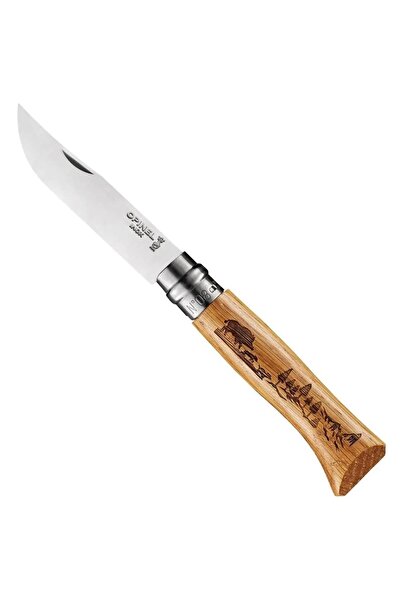 Opinel Inox No 8 Yaban Domuzu Desenli Paslanmaz Çelik Çakı