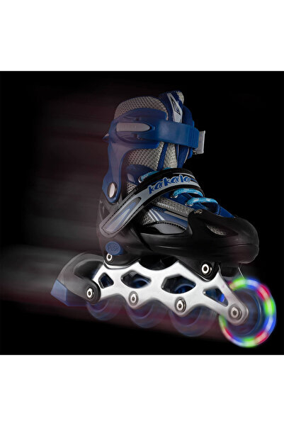 ACTION ONE Junior adjustable rollers, lighted wheels, size S (31-34), blue