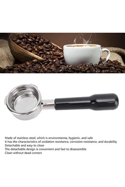 COOYA 58mm Bottomless Portafilter, 3 Ears Stainless Steel, Naked Portafilter with Filter Basket