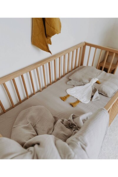 Cigit Pouch Muslin Duvet Cover Set 100x135 Cm / - 3cm Sheet 120x150 Pillow 35x45 Cm Gray