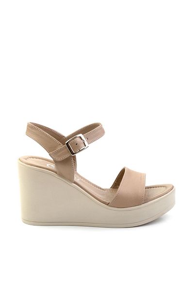 Bambi Beige Leather Women's Sandals K 05040030403