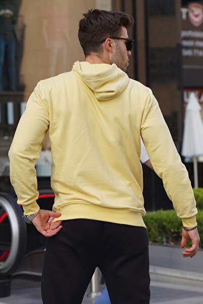 Madmext Φούτερ με κουκούλα με κίτρινη στάμπα 6149