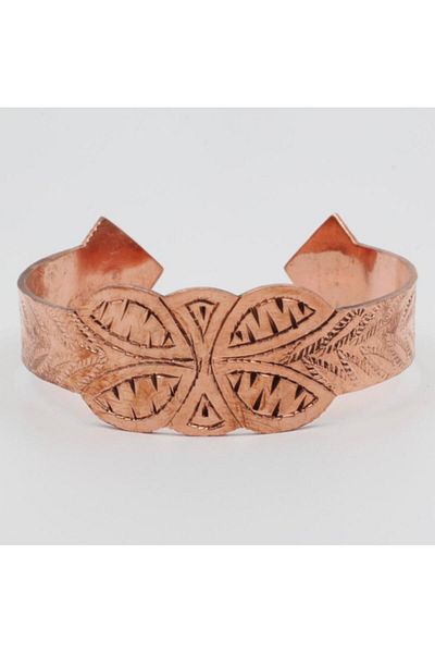 ANTEPSEPETİ Bracelet with Copper Red Flower Motif
