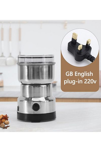 ET-LIFE Mini Stainless Steel Electric Coffee Grinder 100g 150W KW-39923 Silver