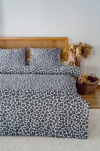 Riva Leopard Black Double Printed Pique 200 X 220 cm
