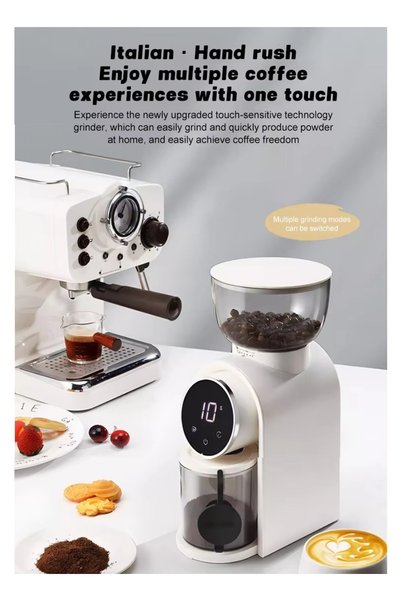 COOLHAWK 12-Cup Coffee Grinder, 25 Grind Settings, LCD Display, Stainless Steel Burr