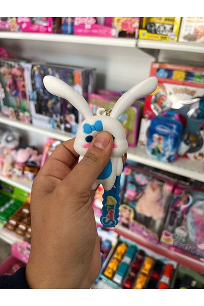 EyER Shoping Μπρελόκ με κινητά αυτιά VIP ποιότητας Λευκό