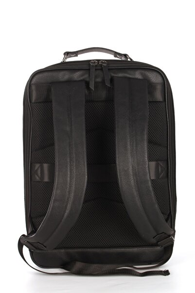 Pierre Cardin Pirre Cardin 01PC00110 - Vegan μαύρο σακίδιο πλάτης, αδιάβροχη τσάντα για σημειωματάριο