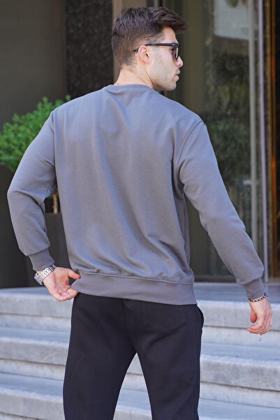 Madmext Smoked Regular Fit Basic Sweatshirt 6136