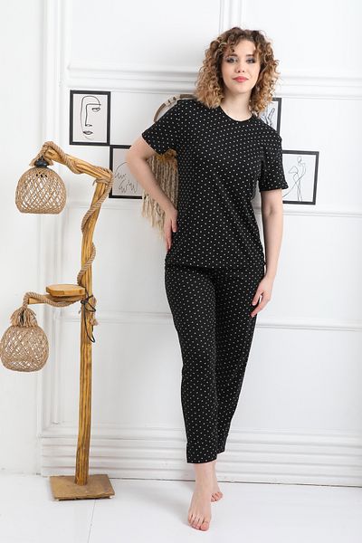 FAMES PİJAMA Patterned Combed Suprem Women's Pajama Set